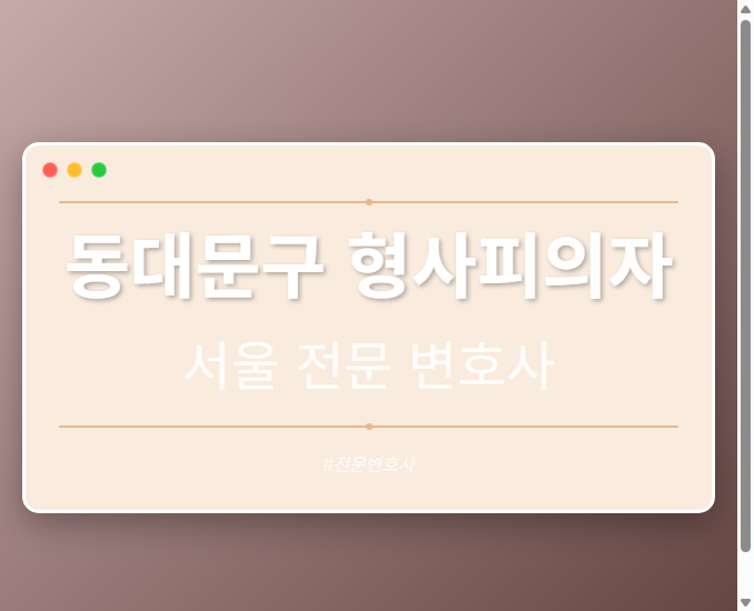 동대문구 형사피의자 | 서울 이혼전문 변호사