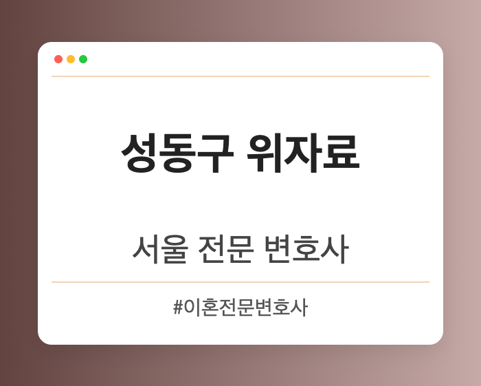 성동구 위자료 | 서울 이혼전문 변호사