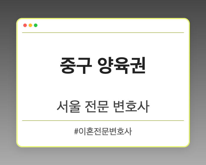 중구 양육권 | 서울 이혼전문 변호사
